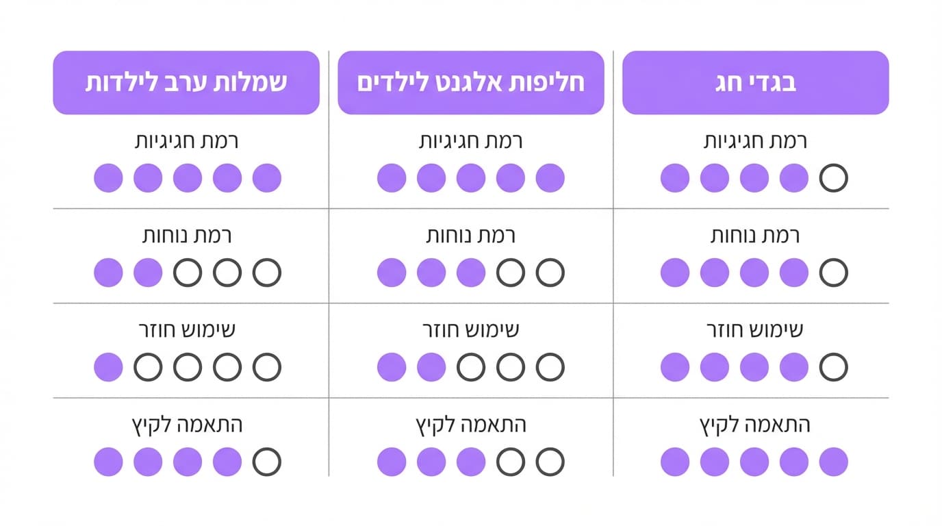 השוואה בין סוגי בגדי אירועים לילדים, שמלות ערב מול חליפות
