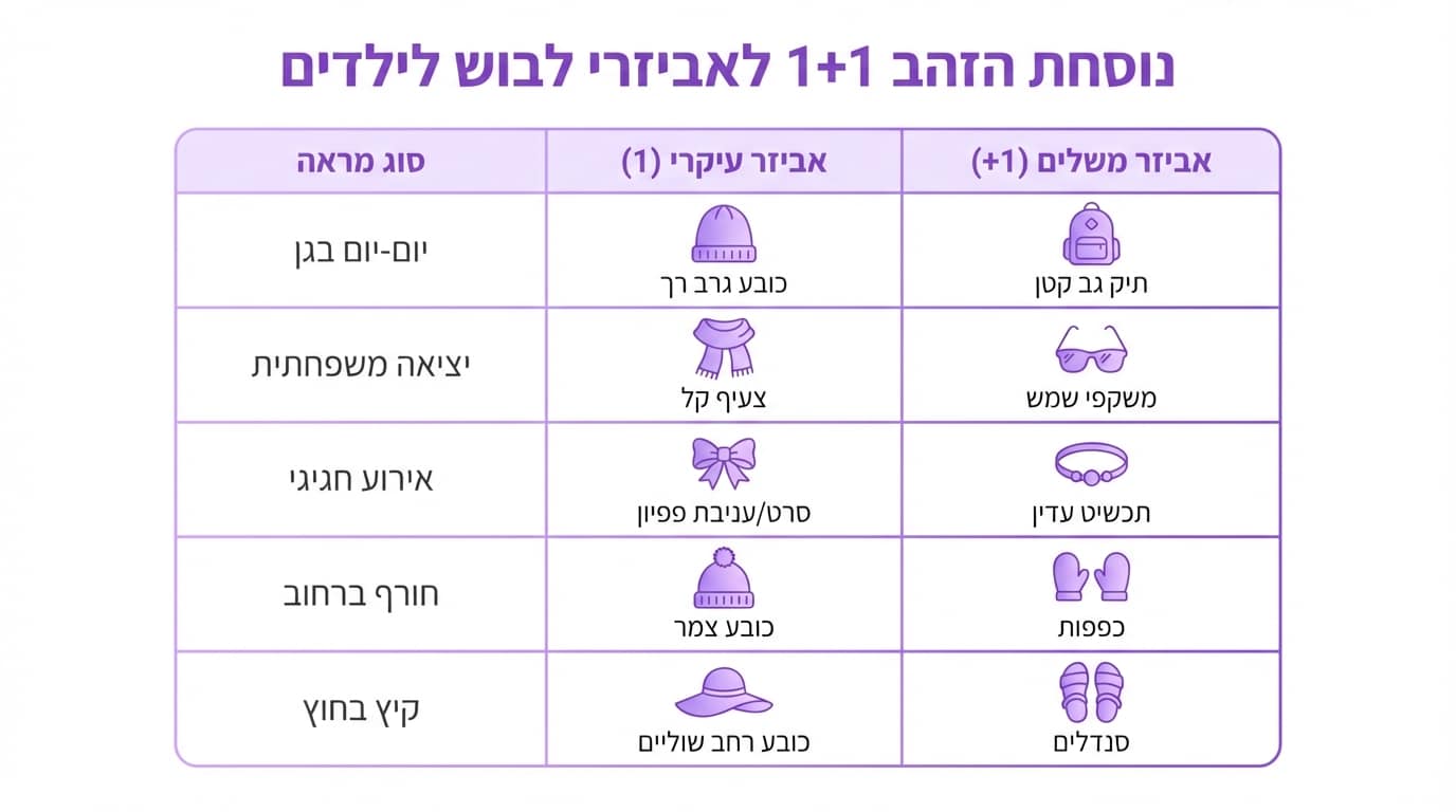 כמה אביזרים צריך כדי להשלים לוק לילדים, מדריך מעשי