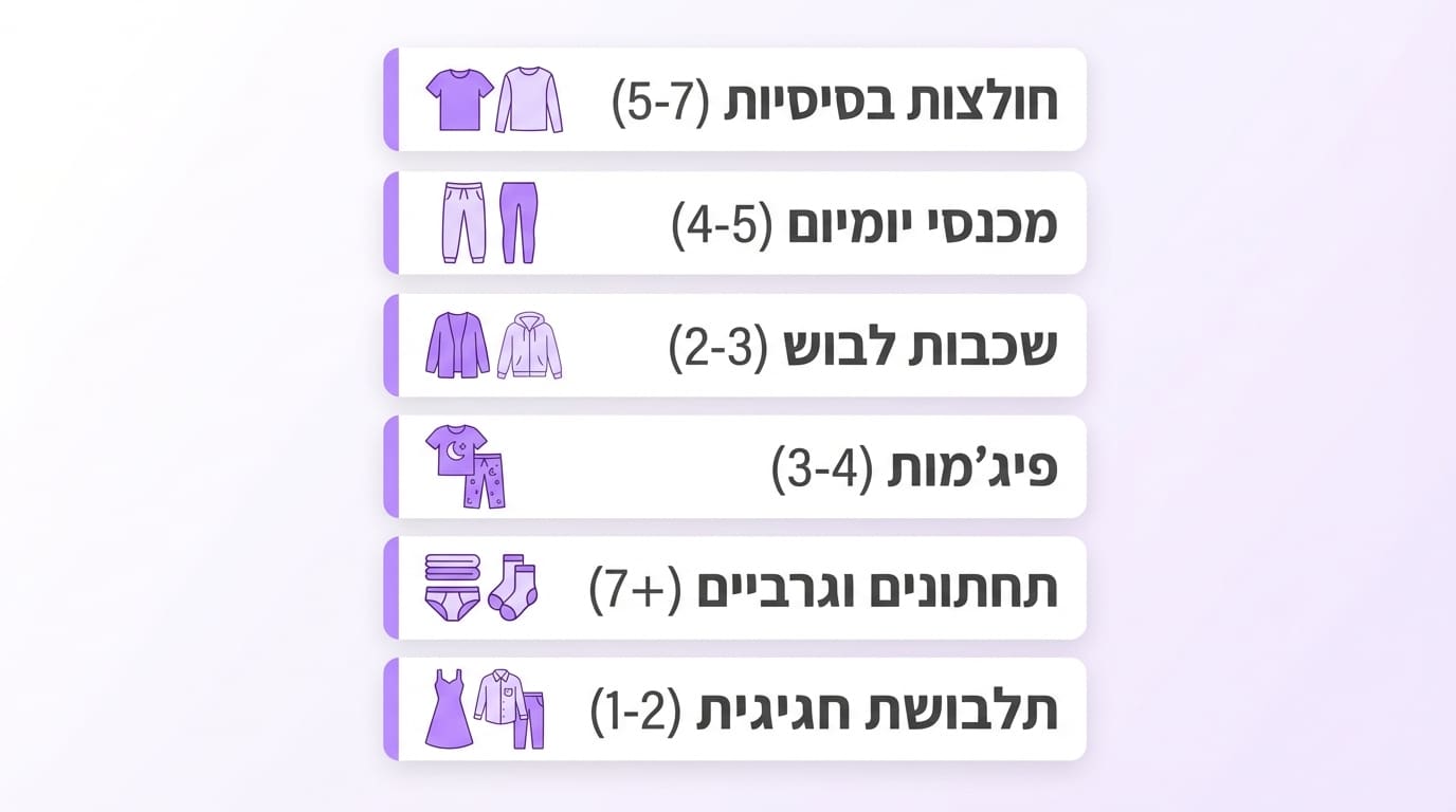 כמה בגדי ילדים צריך לקנות לכל עונה
