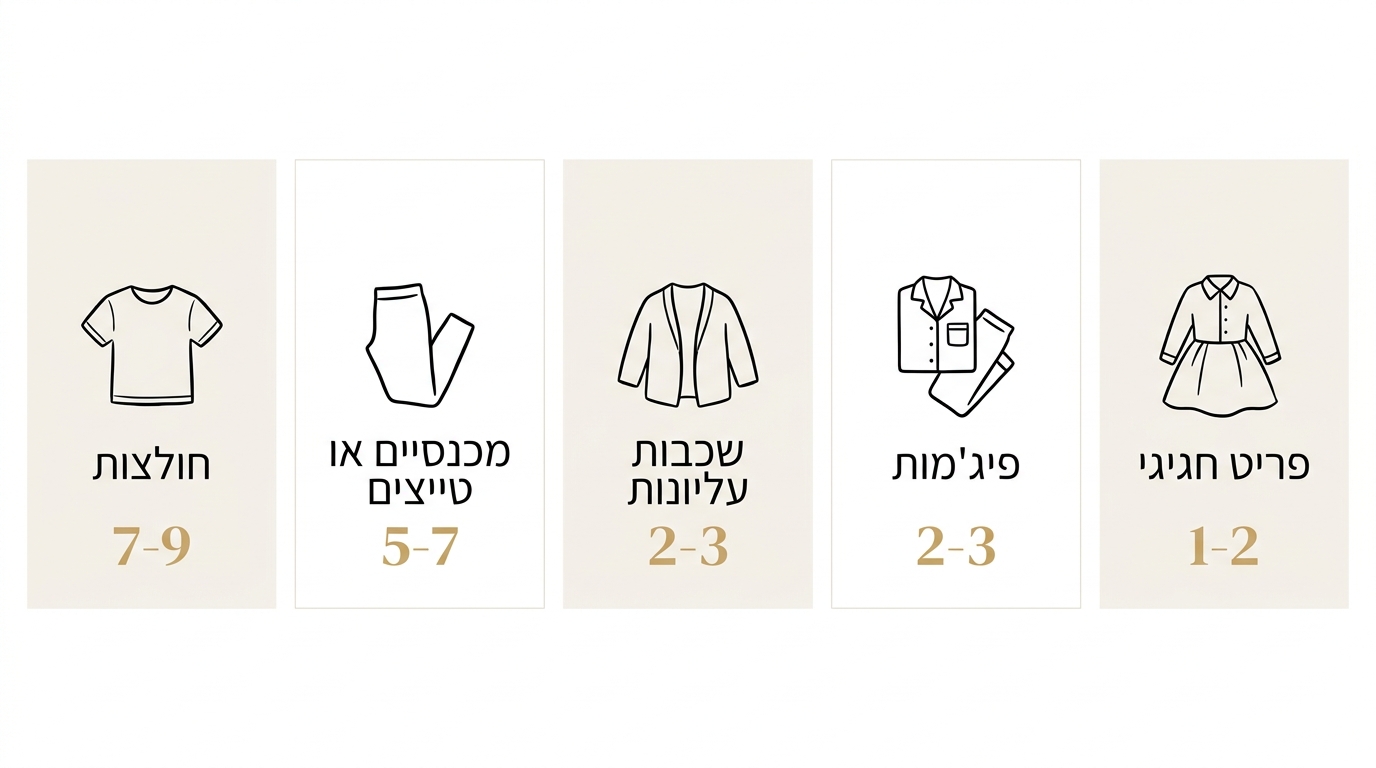 מדריך כמות בגדים לילד לפי גיל ועונה, ארון קפסולה ילדים