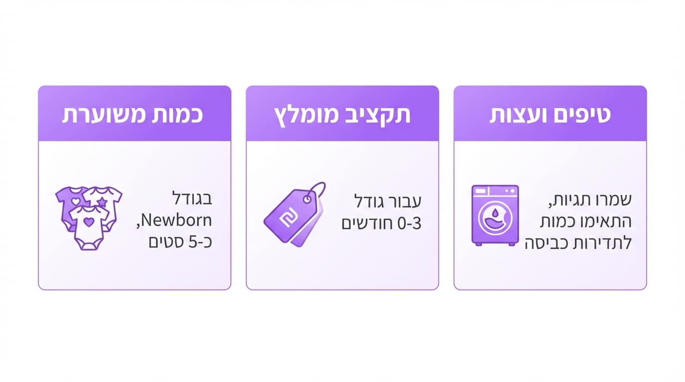 כמה בגדי תינוקות באמת צריך לקנות לניו בורן