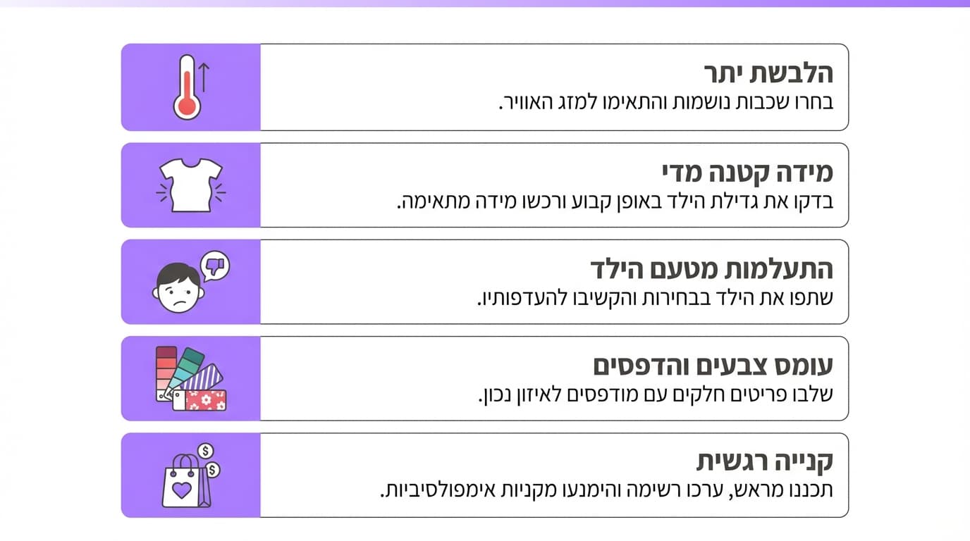 טעויות נפוצות בסטיילינג לילדים ושילוב צבעים נכון