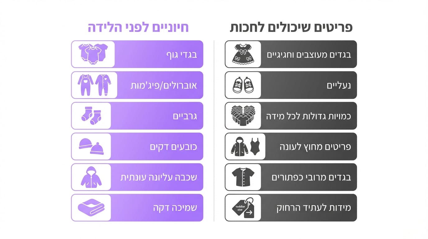 מה חובה לקנות לפני הלידה ומה אפשר לדחות