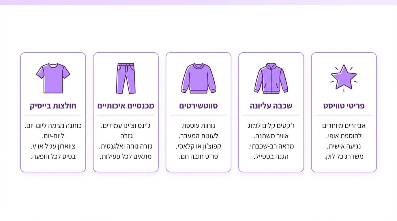 פריטי בסיס חובה בארון בגדים של בנים בסטייל