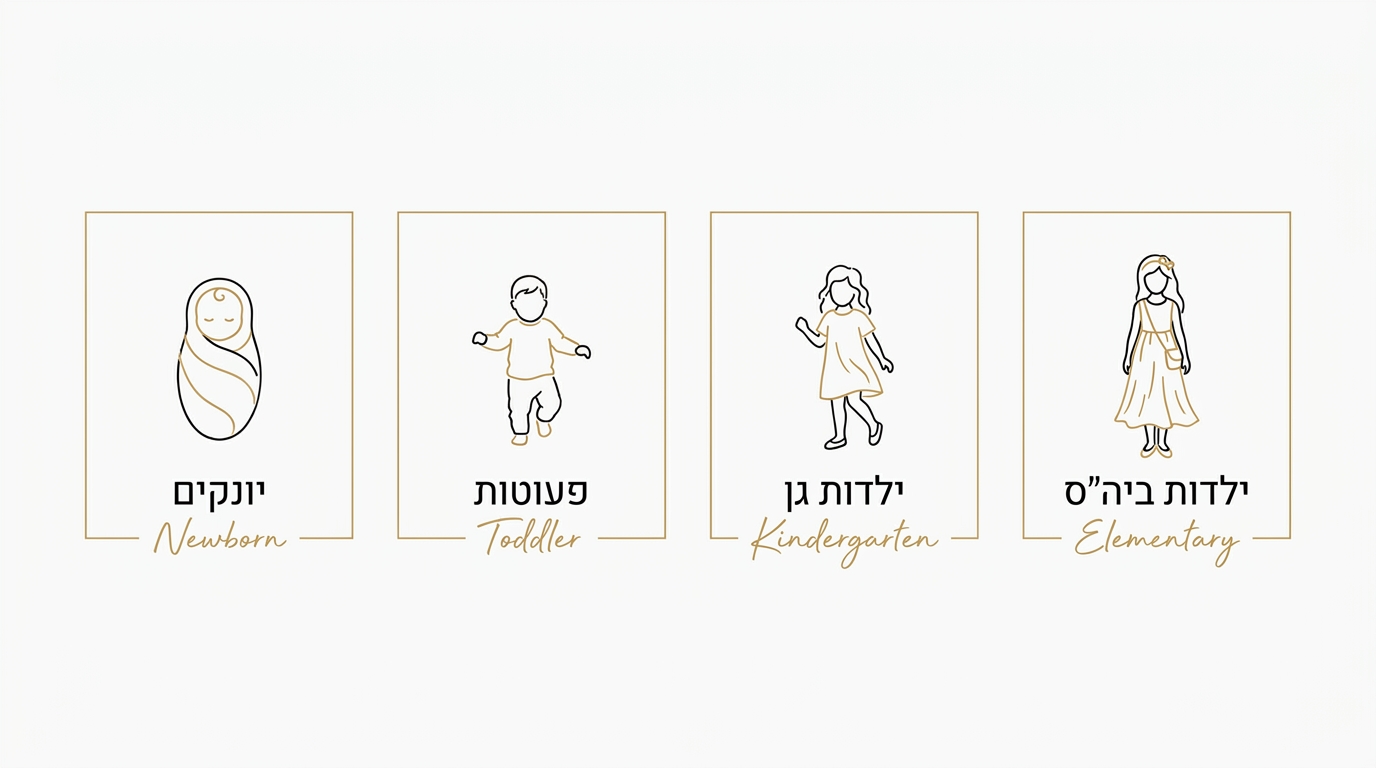 התאמת שמלות לתינוקות וילדות בגילאים שונים