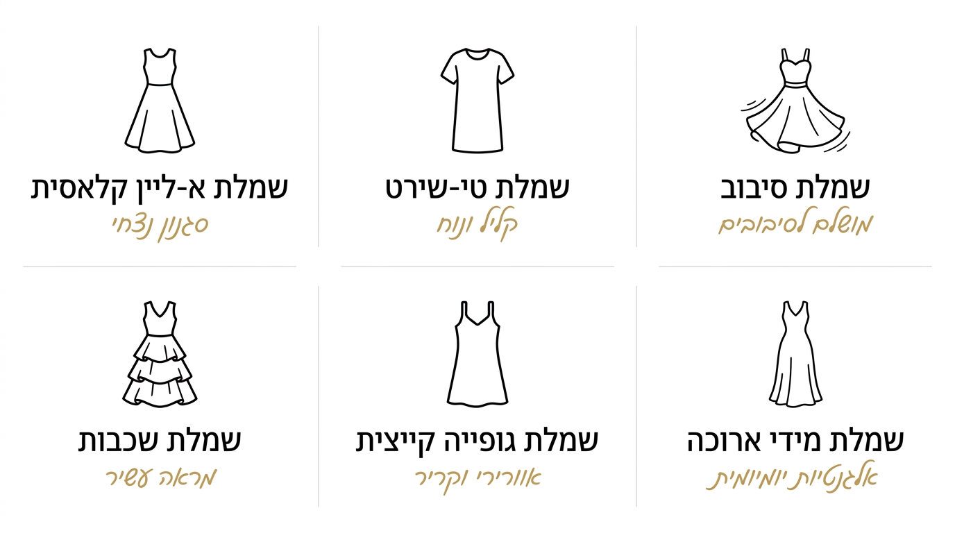 טבלת התאמה בין סוג שמלה ליום פעילות