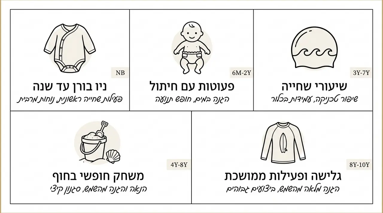 בגד ים מתאים לכל גיל ופעילות