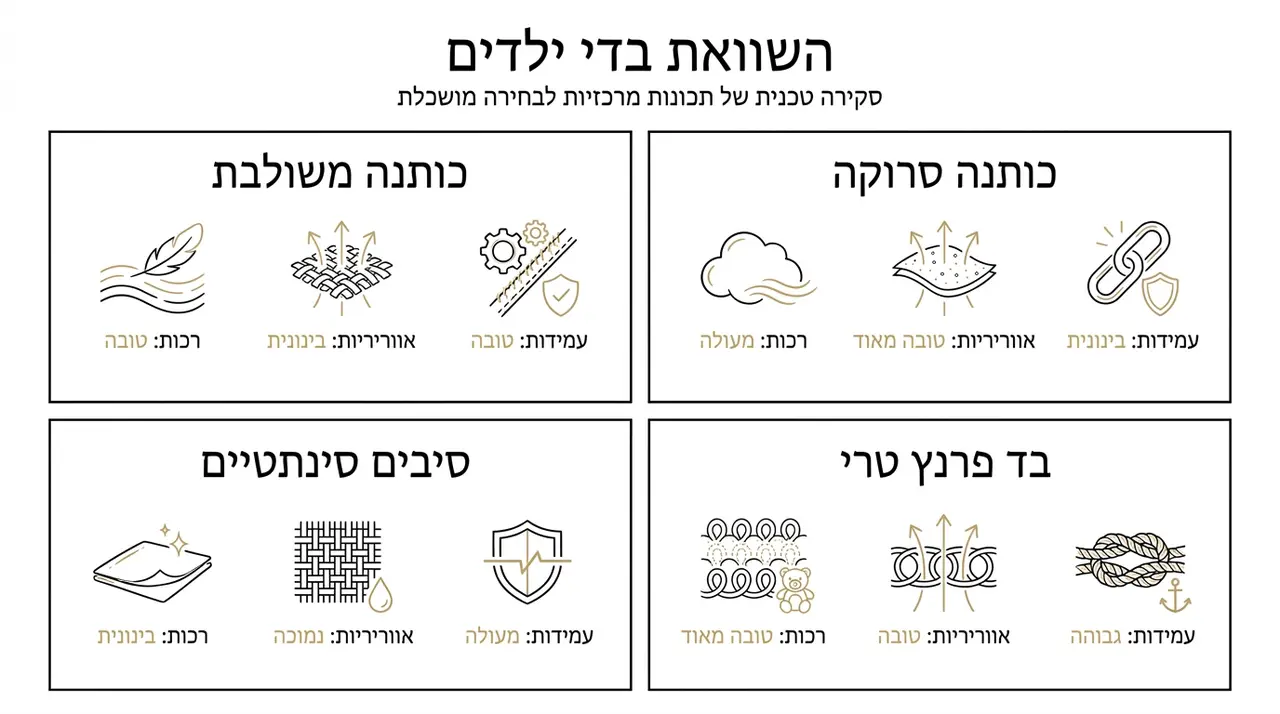 השוואת בדים איכותיים מכותנה לבגדי ילדים ותינוקות